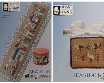 Heart in Hand Seaside Tiny Town and Seaside Frill Cross Stitch Pattern Duo