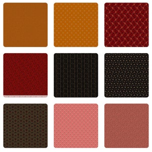 Piecemakers Sampler - Pam Buda -  Build Your Own FQ  Bundle - Reproduction Fabrics - Rust, Red, Black, Pink