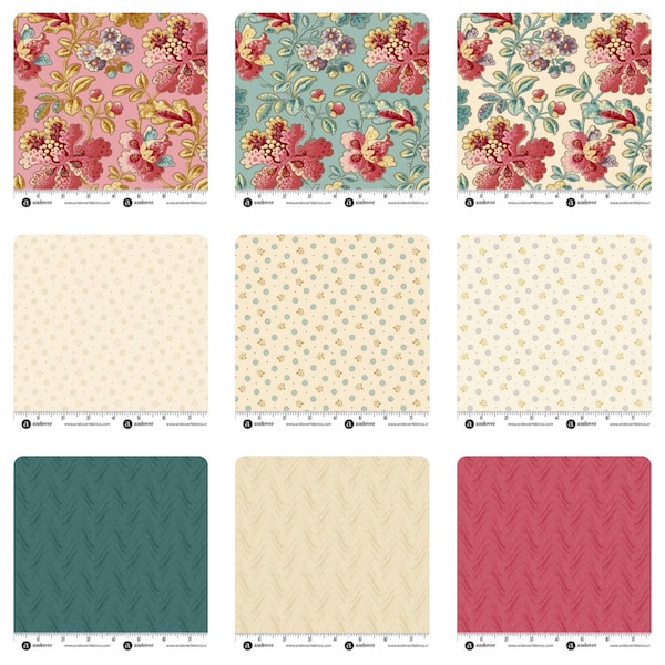 Fernshaw  Build Your Own FQ Bundle - Main Floral - Low Volume - Tonal  - Max and Louise - Andover Fabrics