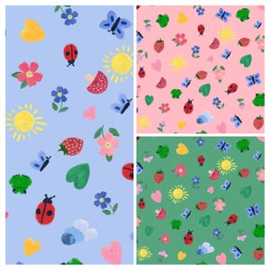 Little Things - Patchwork Collection by Wee Blue Bell - Lewis and Irene - Choice Blue/Green/Pink