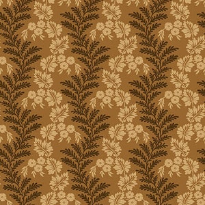Bannard Hills - by the half yard - Cream Vine Stripe - Cream, Gold and Brown - 2939-33 - Michelle Yeo - Henry Glass