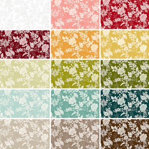 Tranquilty by Kim Diehl - By the Half Yard - Greens, Yellow, Orange, Teals, Pink, Reds, Brown