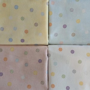 Multi Dots -  Little Chicks Flannel - By the Half Yard - Bonnie Sullivan -  #F10565 Pink Yellow Aqua White