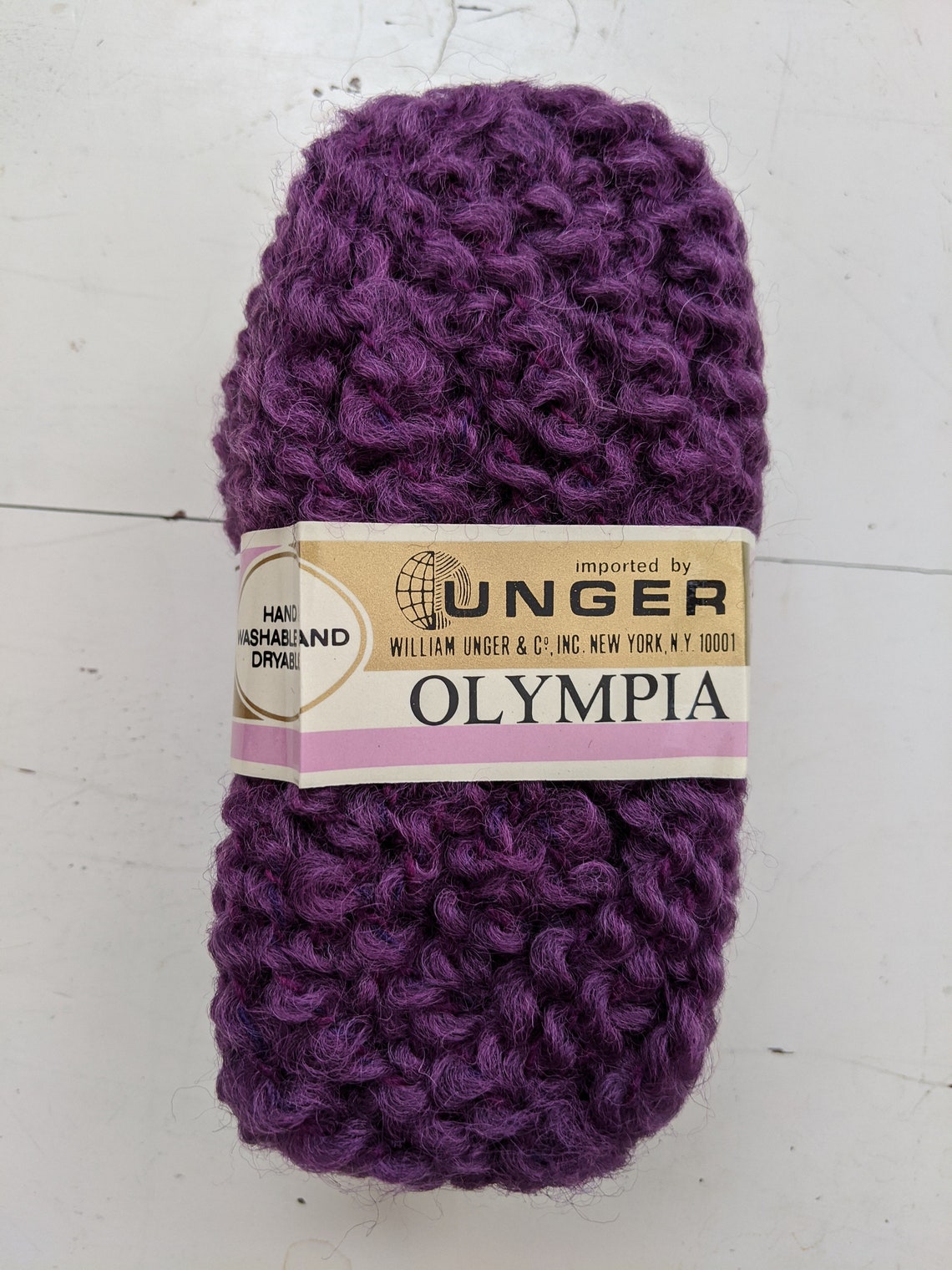 Vintage Unger Olympia Wool/acrylic Yarn Eggplant Color Etsy