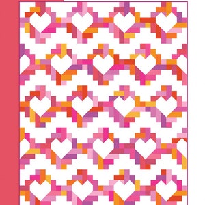 Heartspun Quilt Pattern by Modernly Morgan - Fat Quarter Friendly - 3 Sizes Baby- Square Throw - Rectangular Throw