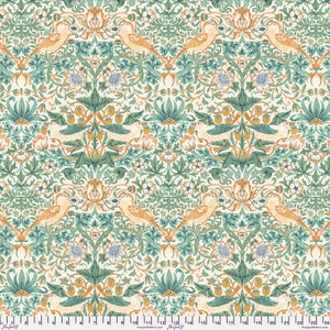 Buttermere - Strawberry Thief -Mint - By the Half Yard - The Original Morris & Co. for Free Spirit - PWWM001.Mint