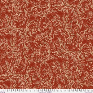 The Cotswold Holiday Collection - Acanthus Scroll  Red - By the Half Yard - The Original Morris & Co. for Free Spirit - PWWM064.Red