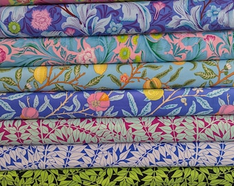 Kaffe Fassett x The Original Morris and Co. Set C - Build Your Own FQ Bundle  - Wm Morris designs re-colored by Kaffe Fassett