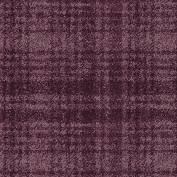 Woolies Flannel Windowpane Plaid by Bonnie Sullivan #18501R Purple - Deep Berry