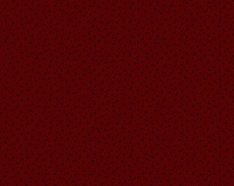 May include: A seamless pattern of small black stars on a dark red background.