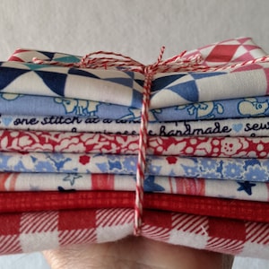 Rot, Weiß und Blau kuratiertes Bündel - Riley Blake, Henry Glass und Liebe Stella - Half Yards, Fat Quarters, Fat Eighths