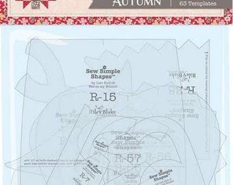 May include: A package of clear sewing templates labelled "Sew Simple Shapes" and "Autumn". The package contains 63 templates. The top of the package features a floral design in red, pink, and beige.