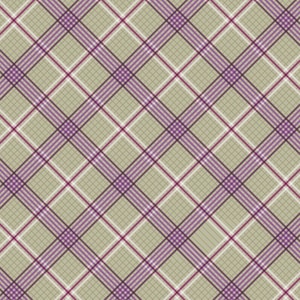 Puede incluir: Patrón de cuadros sin costuras con líneas diagonales moradas, blancas y burdeos sobre un fondo verde oliva claro. El diseño presenta una estructura de rejilla que crea un patrón cuadrado repetitivo. Adecuado para textiles.