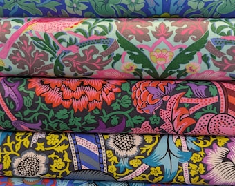 Kaffe Fassett x The Original Morris and Co. Set D - Build Your Own FQ Bundle  - Wm Morris designs re-colored by Kaffe Fassett