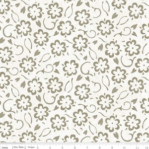 Best of She Who Sews  - By The Half Yard - Flower Stencils Gray