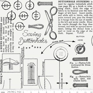 She Who Sews Home Dec Canvas  -Button Notes Off White - J. Wecker Frisch - Riley Blake Designs - HD12505 - By the Half Yard