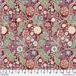 The Oxford Holiday Collection - Small Wilhelmina - Crimson  - By the Half Yard - The Original Morris & Co. for Free Spirit - PWWM0136
