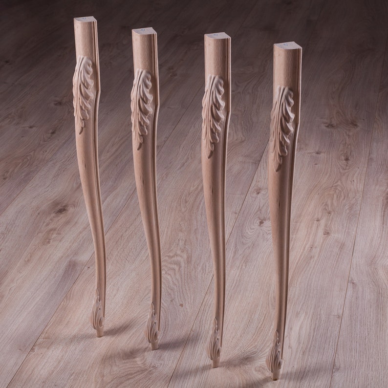 28 3/4 Cabriole Style Queen Anne table legs Carved Etsy