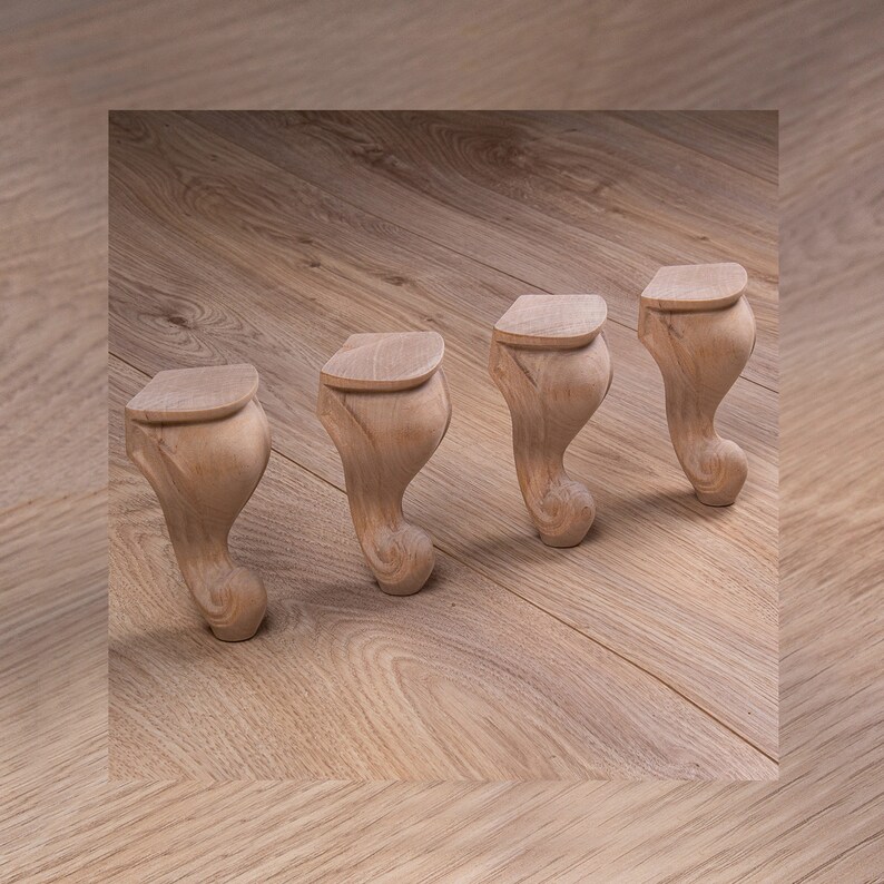Queen Anne Legs Set of 4 Cabriole Furniture Leg Unfinished | Etsy Canada