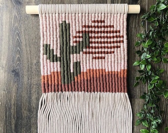 Macrame Pattern PDF, Boho Wall Hanging, Easy Craft Project, DIY How To Macrame, Fiber Art Tutorial, Desert Landscape Art, DIY Wall Hanging