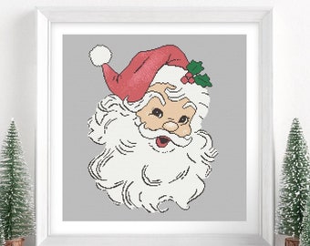 Retro Santa Claus Cross Stitch Pattern: Vintage Christmas Craft (PDF Pattern)