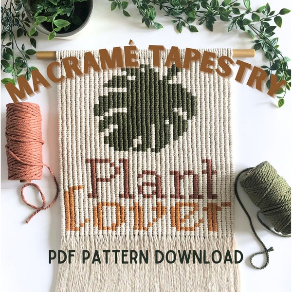 Macrame Wall Hanging Pattern, Tapestry Tutorial, Monstera Art, Beginner Craft Project, Boho Craft Ideas, DIY How To Macrame, Fiber Art PDF