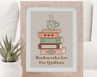 Stack of Books Cross Stitch Pattern: Book Lover Gift (PDF Pattern)