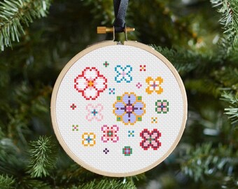 Sakura Cross Stitch Pattern: Kawaii Cherry Blossom Embroidery (PDF)
