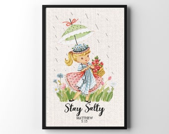 Stay Salty Cross Stitch Pattern Cross Stitch Christian Retro Cross Stitch Salt Of The Earth Pattern Bible Verse Embroidery Religious Crafts