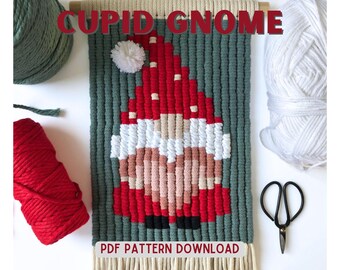 Macrame Gnome Tapestry Pattern: Cupid Pixel Design (PDF Pattern)