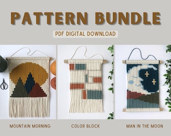 Macrame Tapestry Pixel Art Pattern Bundle: Beginner Tutorials (PDF Pattern)