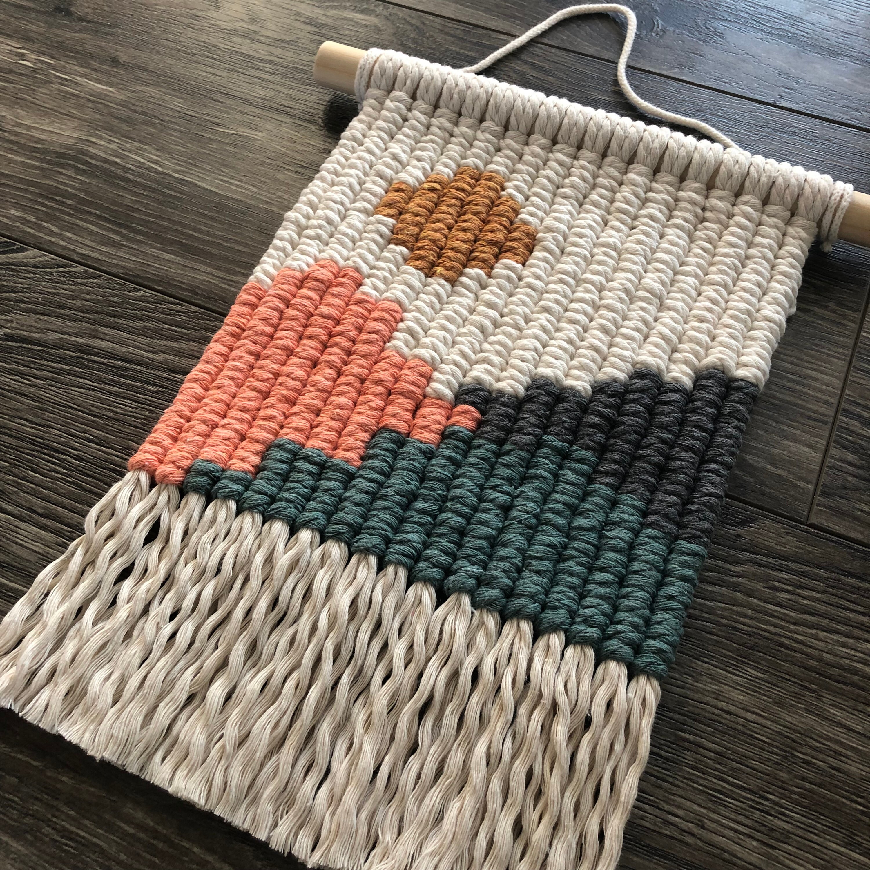 Macrame Sunset Tapestry Pattern: Pixel Art Wall Hanging (PDF) - Etsy