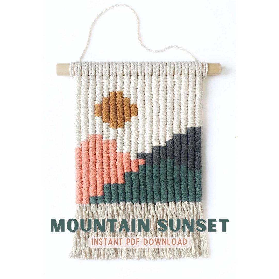 Macrame Sunset Tapestry Pattern: Pixel Art Wall Hanging (PDF) - Etsy