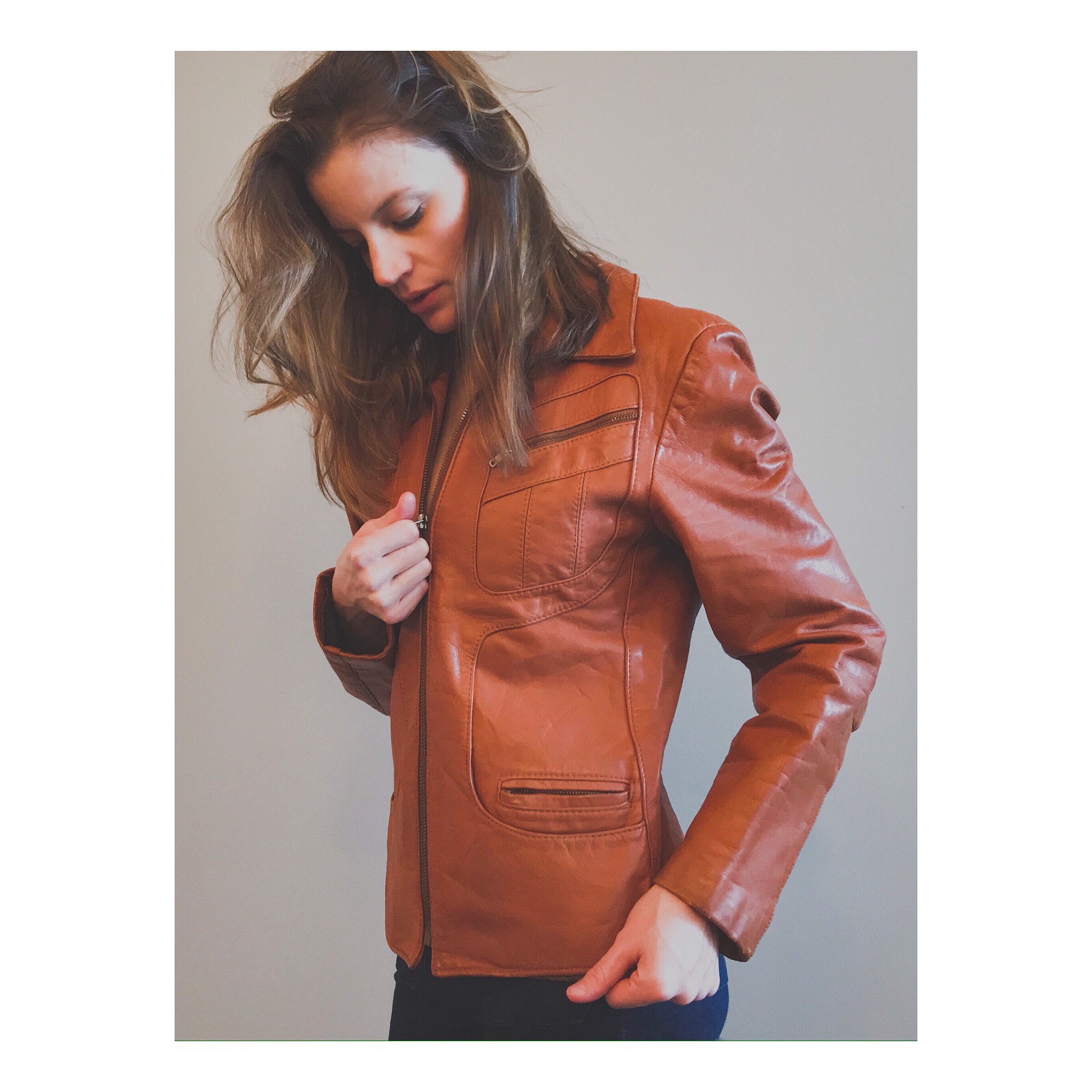 burnt orange leather jacket