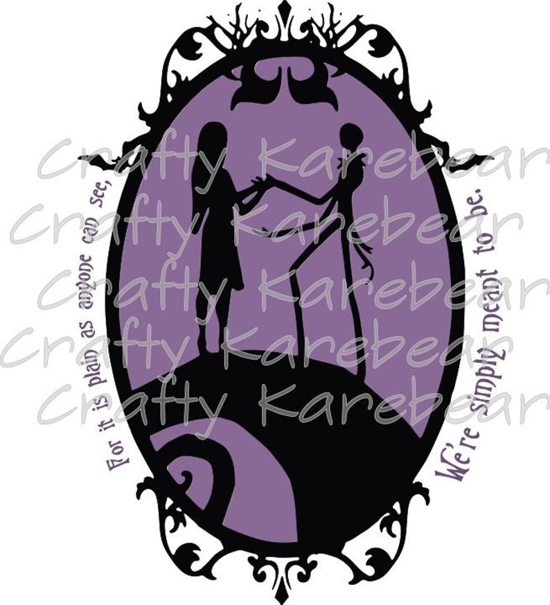 Jack and Sally Simply Meant to Be Portrait SVG and DXF | Etsy