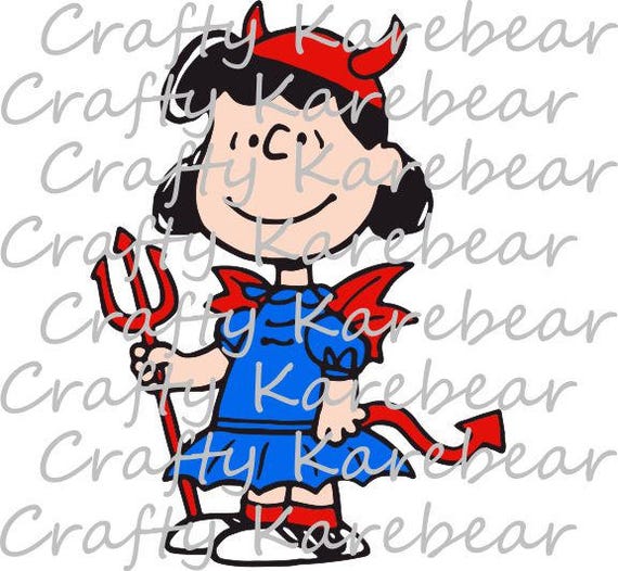 Lucy from Peanuts Dressed in Devil Costume SVG Digital File Etsy