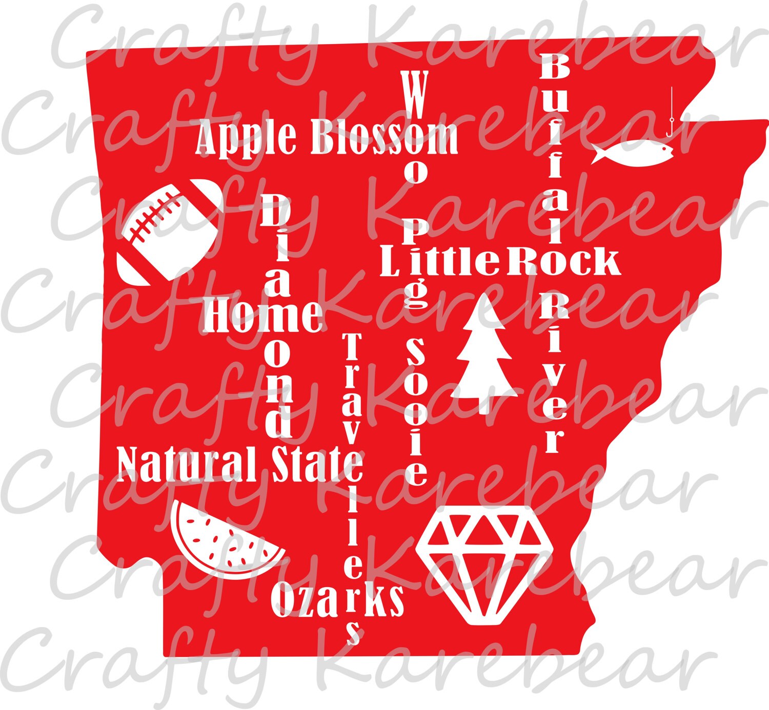 Arkansas Word Art SVG and DXF Digital File Etsy