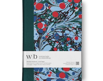Personalised Marbled Print Fabric Hardback Notebook. Lined or Plain pages.