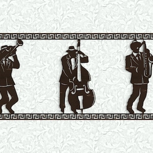 11 + DATEIEN zum Schneiden von DXF EPS cnc Plasmen Laser Cliparts Jazz Musik Silhouetten Rahmen