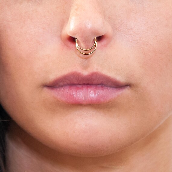 18k Piercing Moon Septum Ring Septum Silver Moon Septum Ring Septum Jewel.....