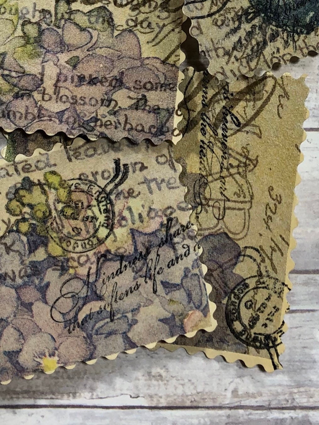 Set of 4 handmade Faux stamps