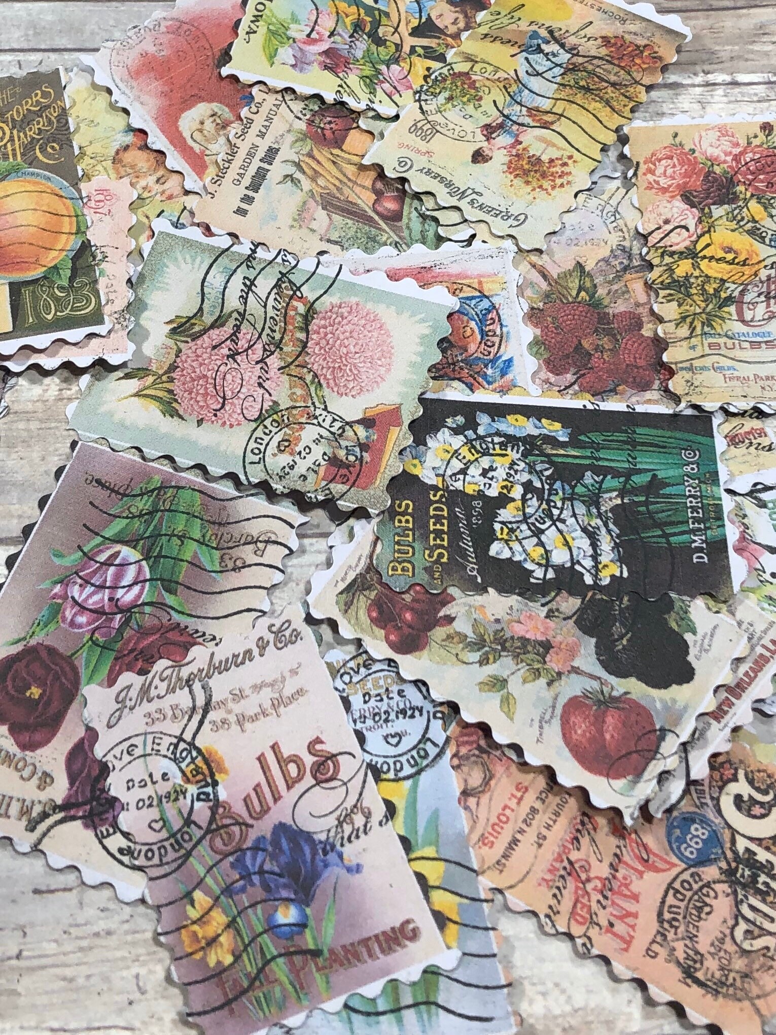 Set of 4 handmade Faux stamps