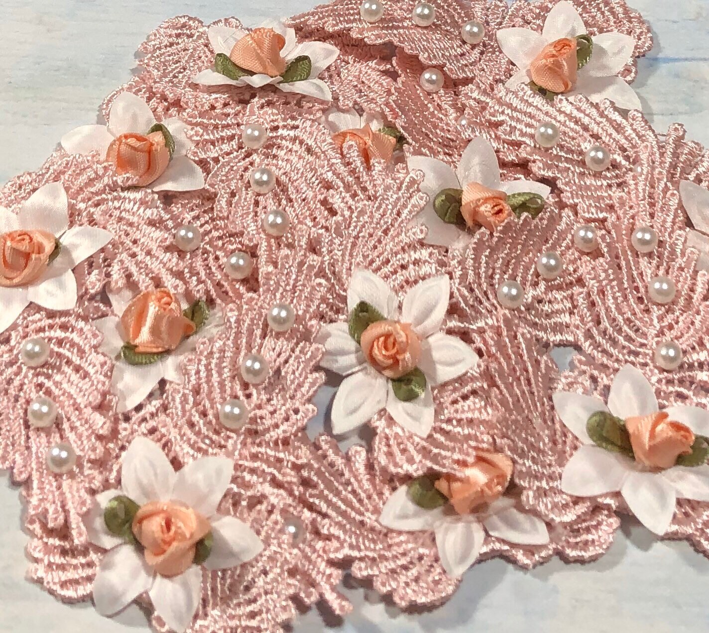 Applique Fabric Flowers ONE PIECE (H)