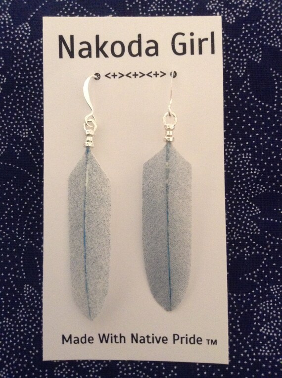 Native American Silver Eagle Feathers Earrings Powwow Regalia