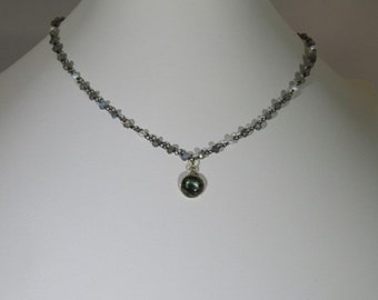 Labradorite and pearls