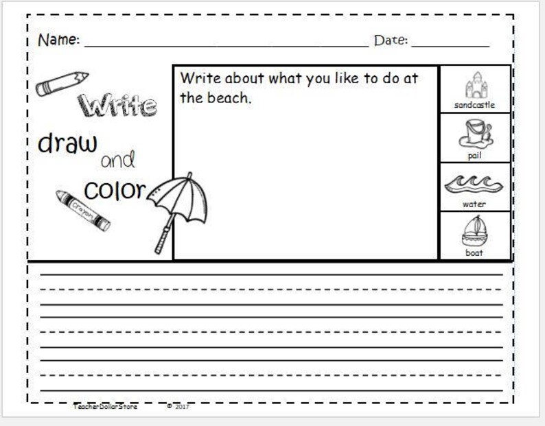 Worksheets : Writing Journals for Early Writers | Etsy
