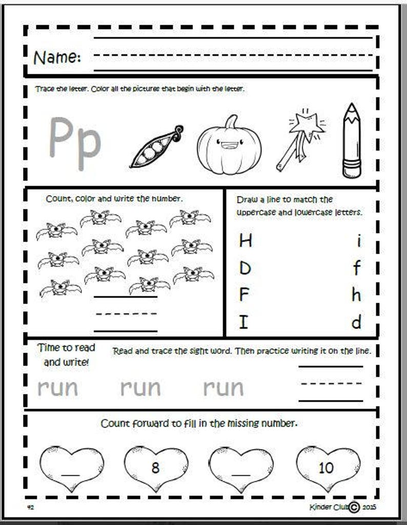 worksheets morning work for preschool kindergarten and etsy