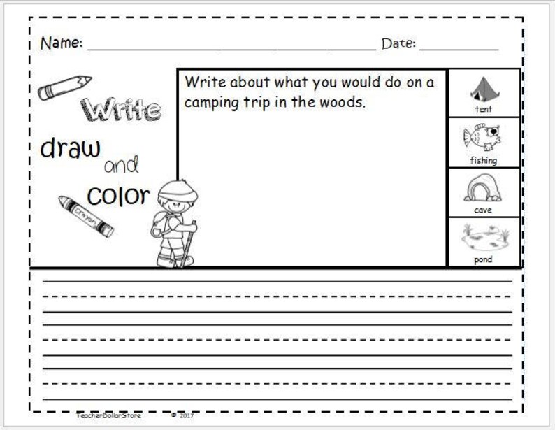 worksheets writing journals for early writers etsy