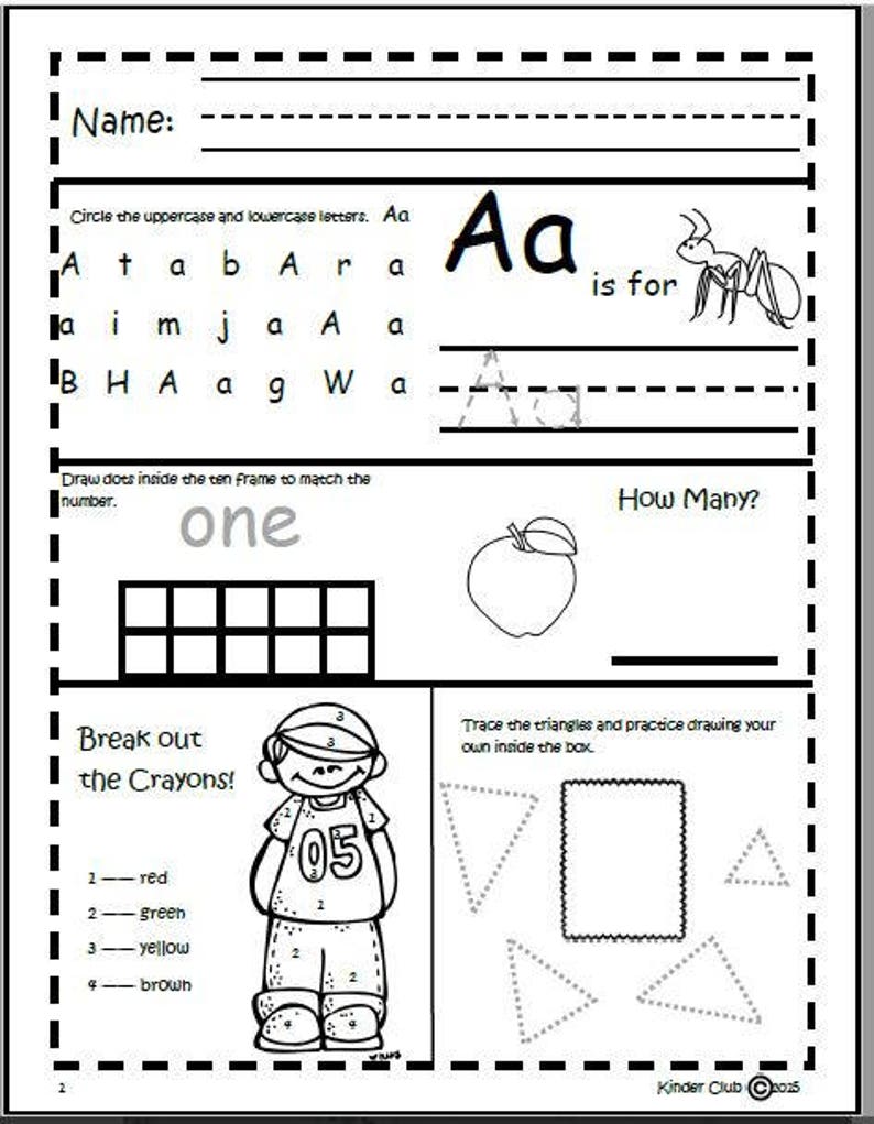 worksheets morning work for preschool kindergarten and homeschool etsy