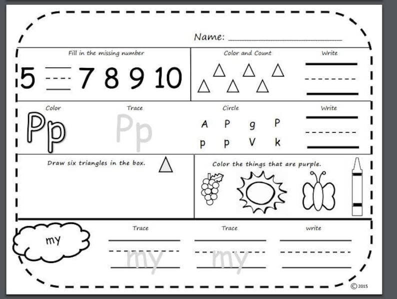 worksheets for kindergarten morning work worksheets etsy